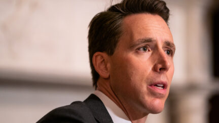 Josh Hawley looks on with his stupid face.