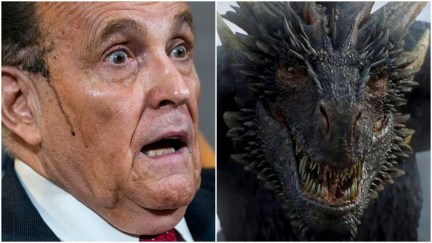rudy giuliani terrified by a dragon