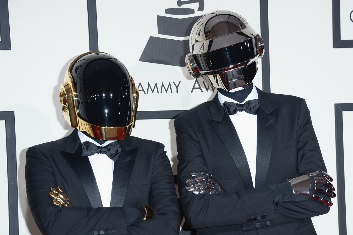 Daft Punk attend the 56th Grammy Awards.