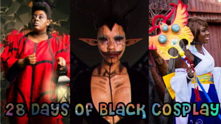 Cosplay of Brandi (BeeNerdish), Yoshikage Riki, and Bibi Cosplays