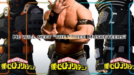 Photoshopped image of John Cena on the My Hero Academia 3rd movie poster