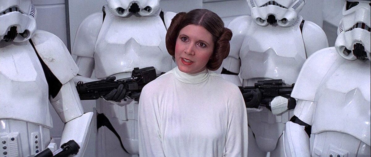 carrie fisher as princess leia in star wars