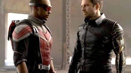 Sam Wilson and Bucky Barnes in The Falcon and the Winter Soldier on Disney+.
