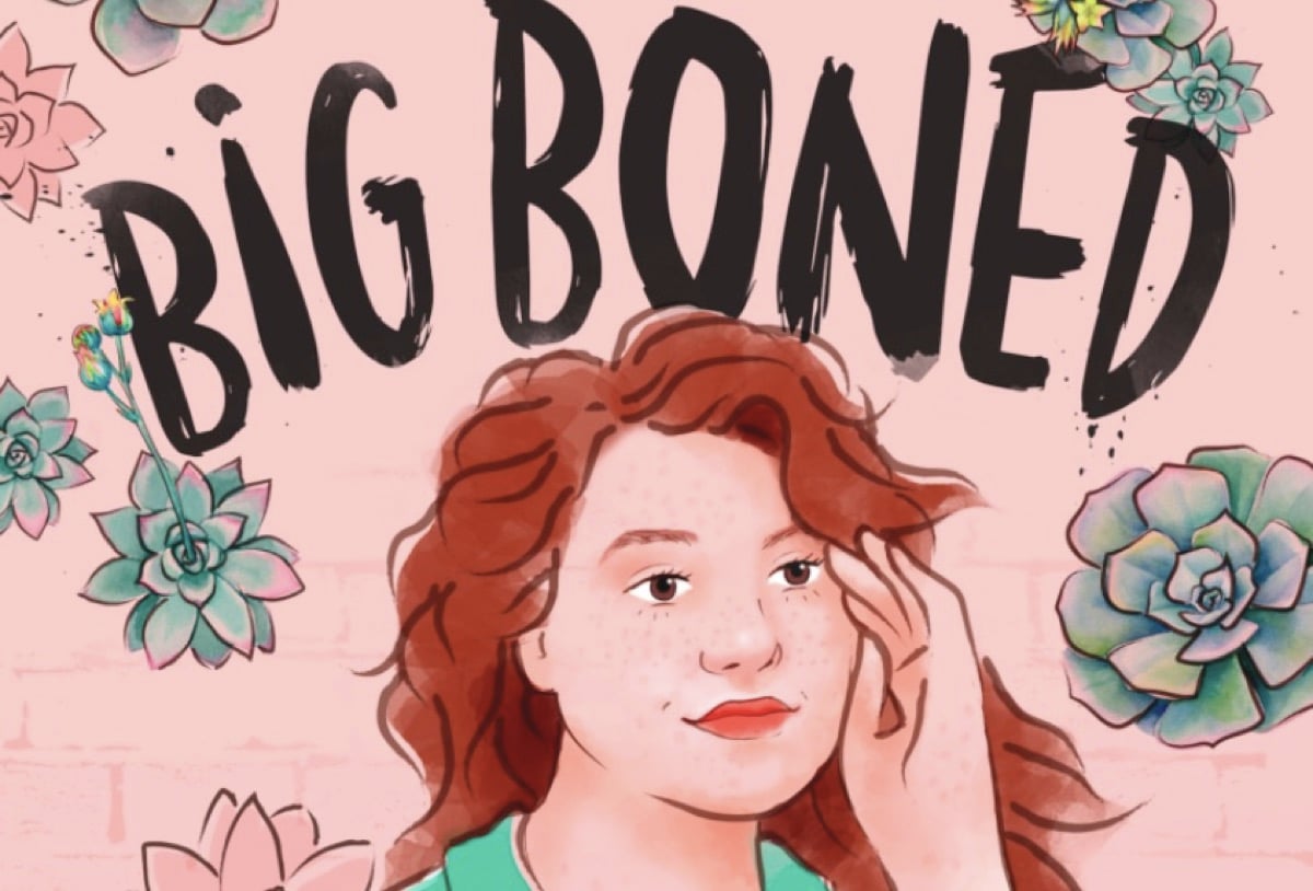 Cropped Big Boned book cover featuring an illustration of the protagonist, Lori.