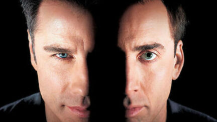 john travolta and nic cage in face/off poster