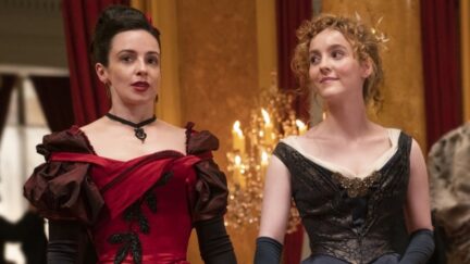 Truth and Dare hold hands in ball gowns in HBO's The Nevers trailer.
