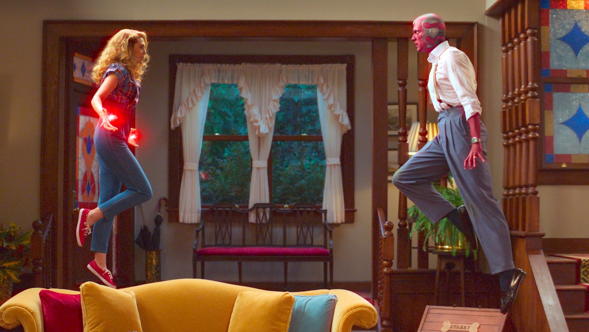 Elizabeth Olsen and Paul Bettany star as Wanda and Vision on the Disney+ show 'WandaVision'