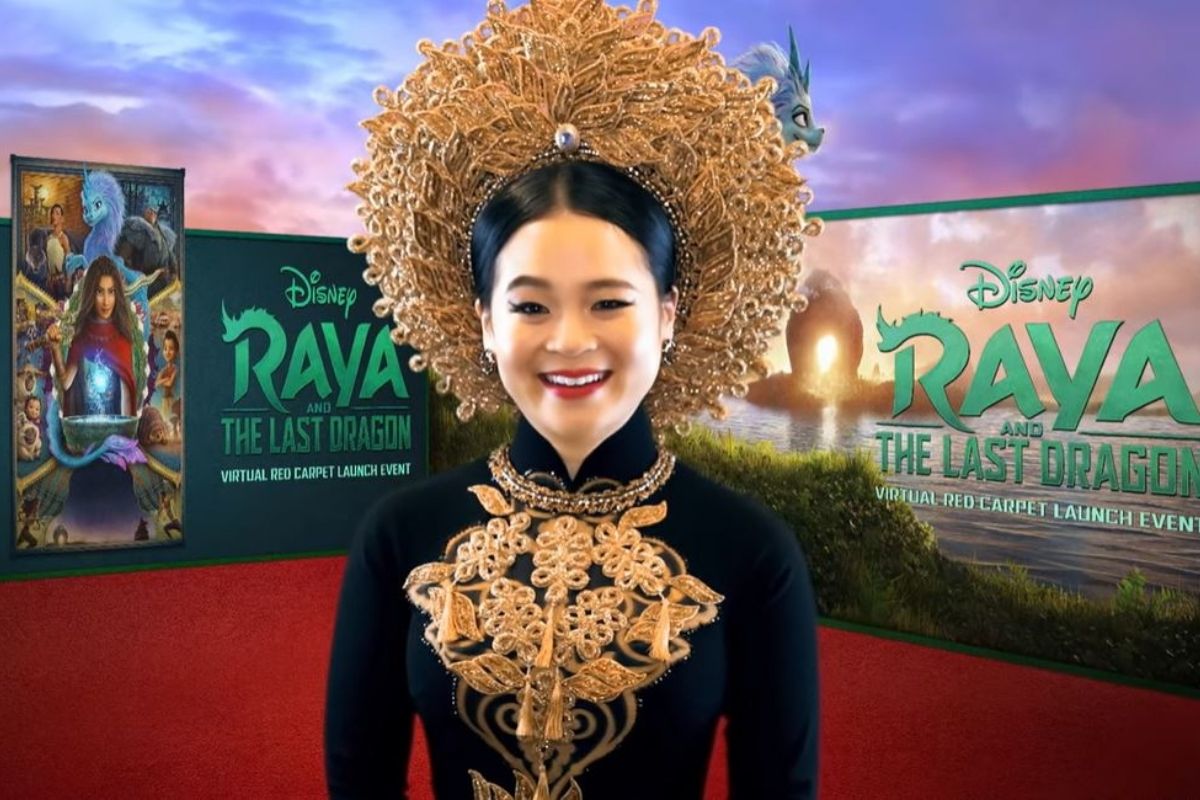 Kelly Marie Tran at the virtual red carpet for Disney's Raya and the Last Dragon.