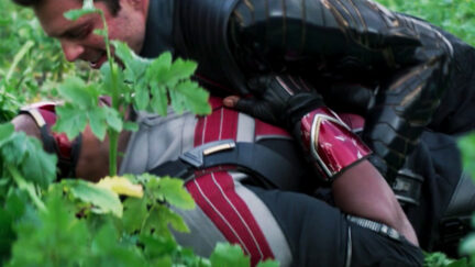 Sam and Bucky in a field