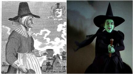 collage of a renaisance ale wife and the wicked witch of the west