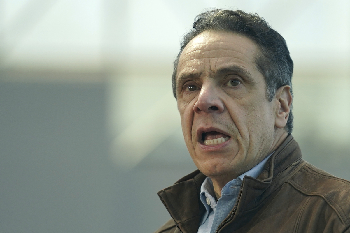 New York Gov. Andrew Cuomo speaks at a vaccination site