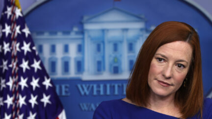 White House Press Secretary Jen Psaki speaks during a news briefing