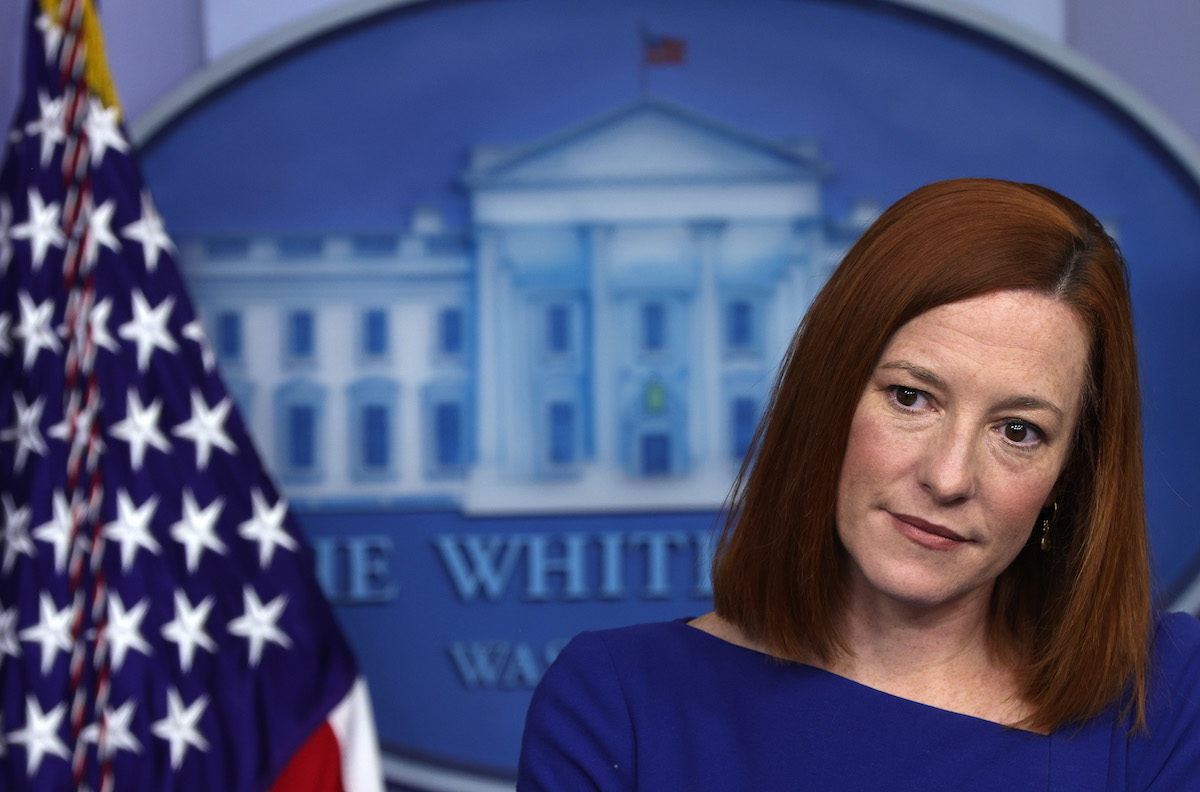 White House Press Secretary Jen Psaki speaks during a news briefing