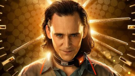 Loki key art shows Tom Hiddleston as Loki in Disney+'s Loki show