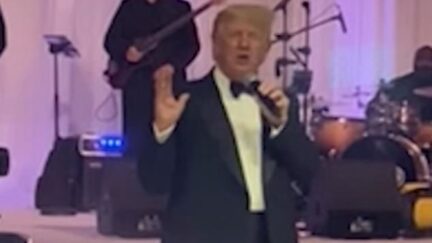 Donald Trump speaks at a wedding at Mar-a-Lago