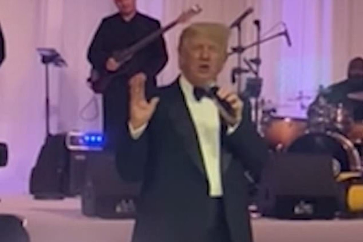 Donald Trump speaks at a wedding at Mar-a-Lago