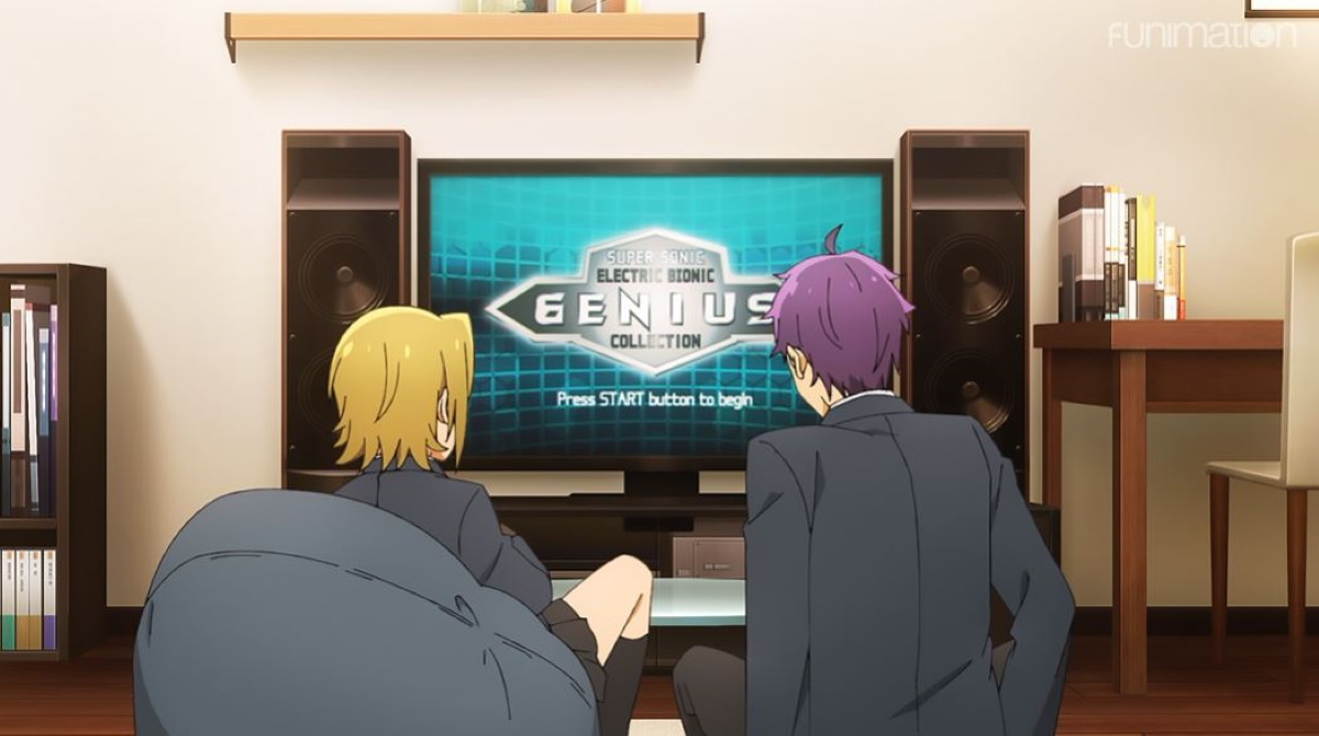 Yuki and Toru playing a video game in Horimiya