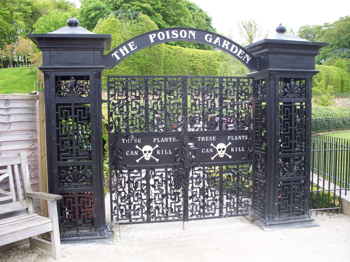 the gates to the poison garden in Alnwick england
