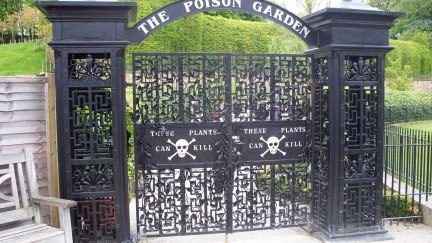 the gates to the poison garden in Alnwick england