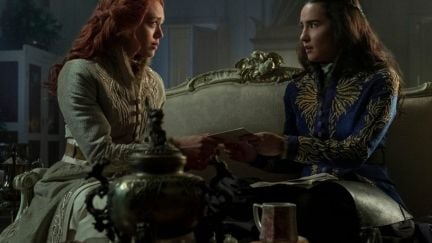 Genya and Alina sitting together on Shadow and Bone