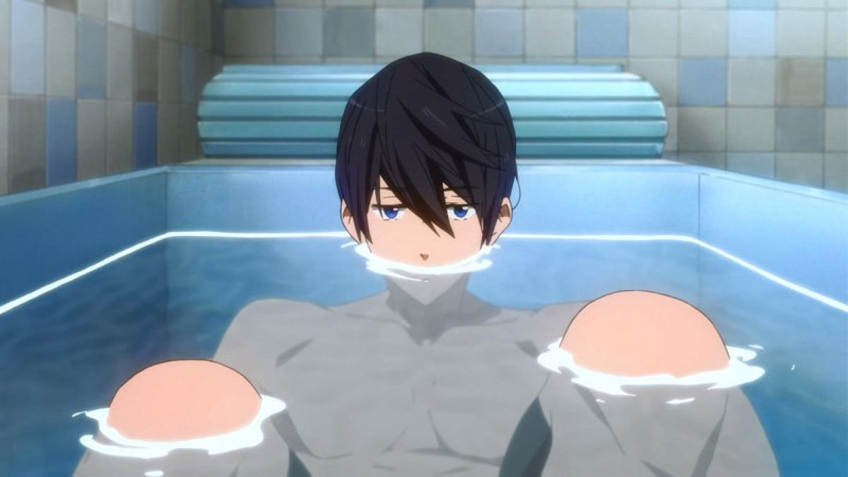 Haru taking a bath