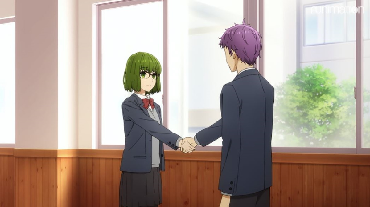 Sakura and Toru shake hands