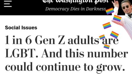 The Washington Post article about LGBT Gen z adults as Salt Bae sprinkles pride flags on it.