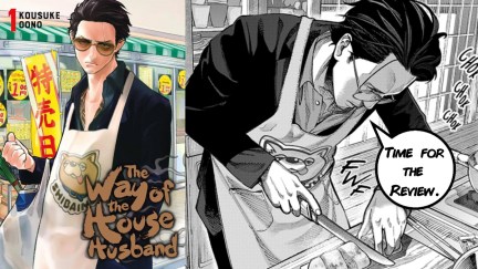 Manga cover and image from The Way of the Househusband