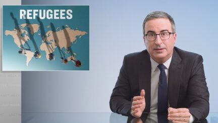 John Oliver discusses refugees.