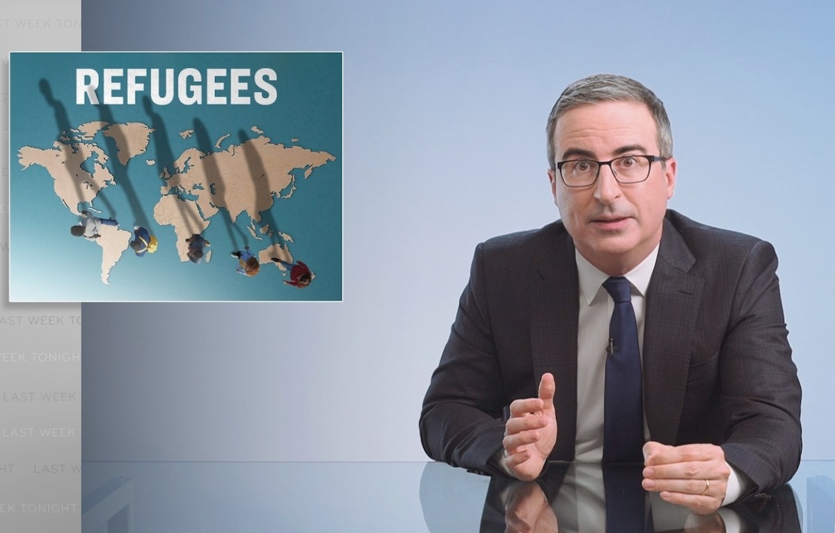 John Oliver discusses refugees.