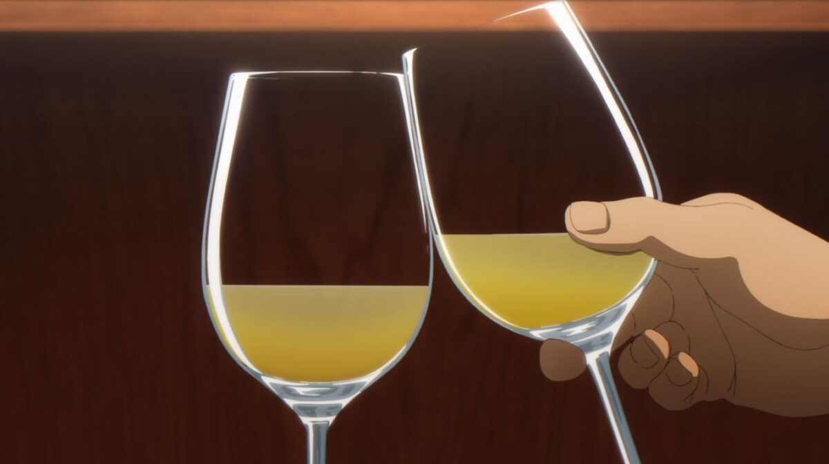 Joe toasting with a sleeping Cherry