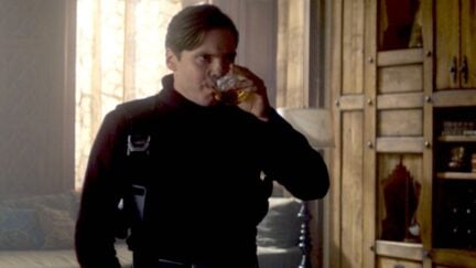 Baron Zemo drinks scotch on Marvel and Disney+'s The Falcon and the Winter Soldier.