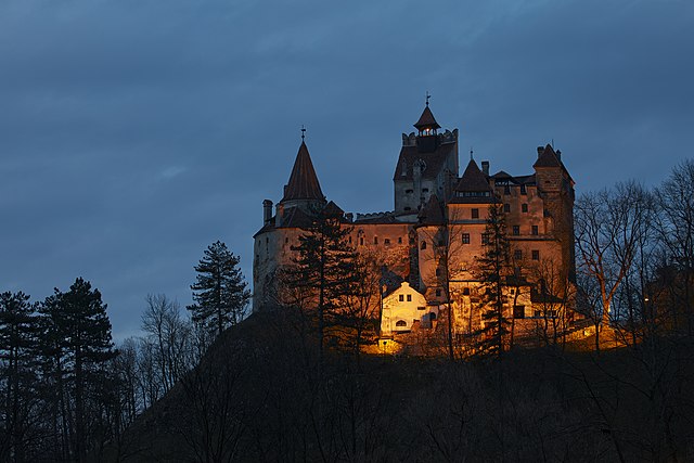 An image of Bran Castle in Romania, which is called "Dracula's Castle"