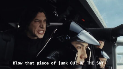 Blow that piece of junk out of the sky from star wars