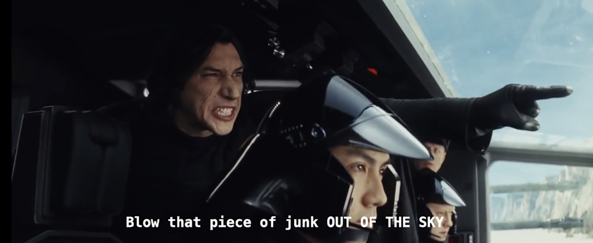 Blow that piece of junk out of the sky from star wars