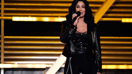 Cher performing