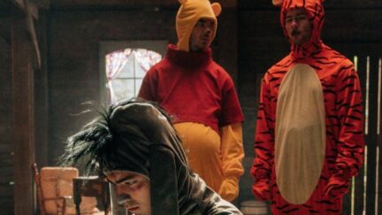 Jonas Brothers in James Corden skit about the gritty tale of how Eeyore from Winnie the Pooh became depressed.