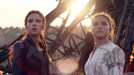 Scarlett Johansson and Florence Pugh in Marvel's Black Widow.
