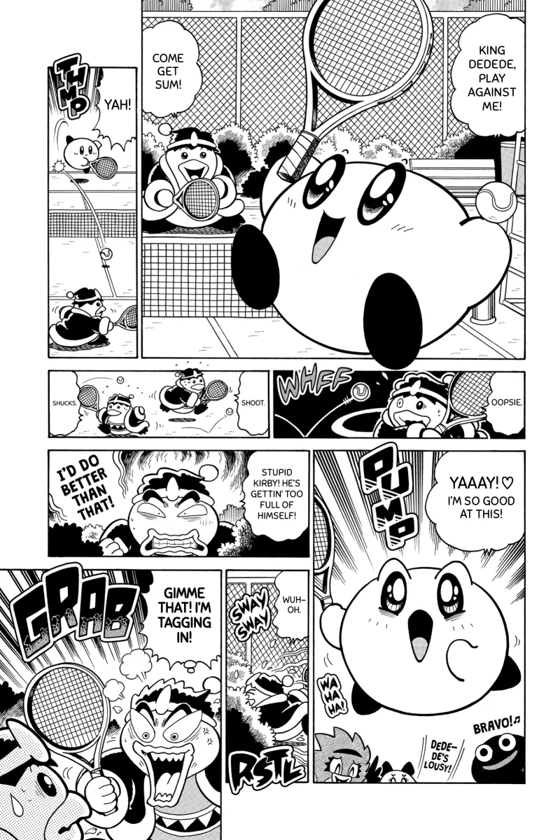 Kirby playing tennis