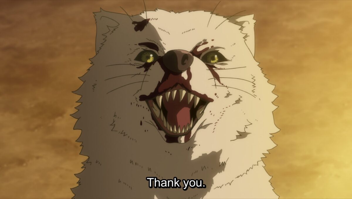The Boy, as the Wolf, says thank you
