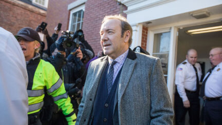 Kevin Spacey leaves Nantucket District Court after being arraigned on sexual assault charges on January 7, 2019