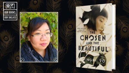 A picture of author Nghi Vo and the book 'The Chosen and the Beautiful'