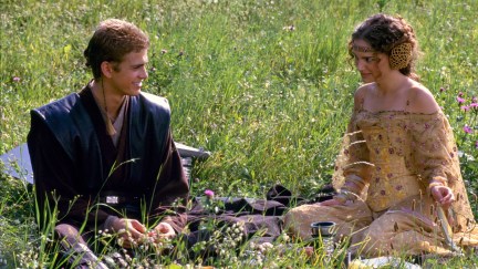 Anakin and Padme in a field