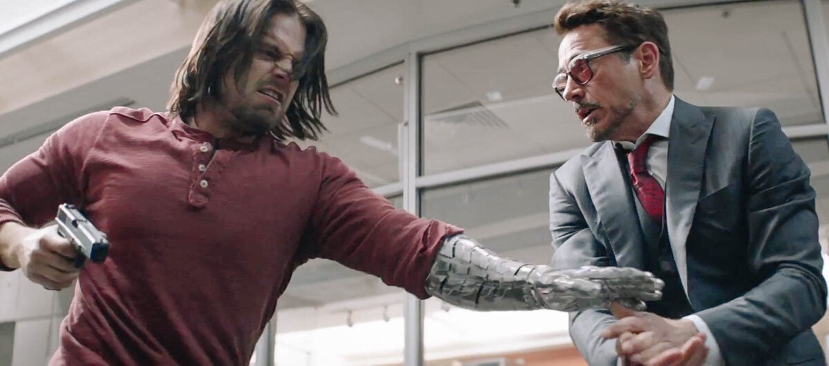 Bucky Barnes and Tony Stark in Civil War