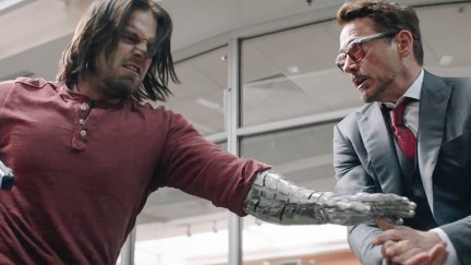 Bucky Barnes and Tony Stark in Civil War