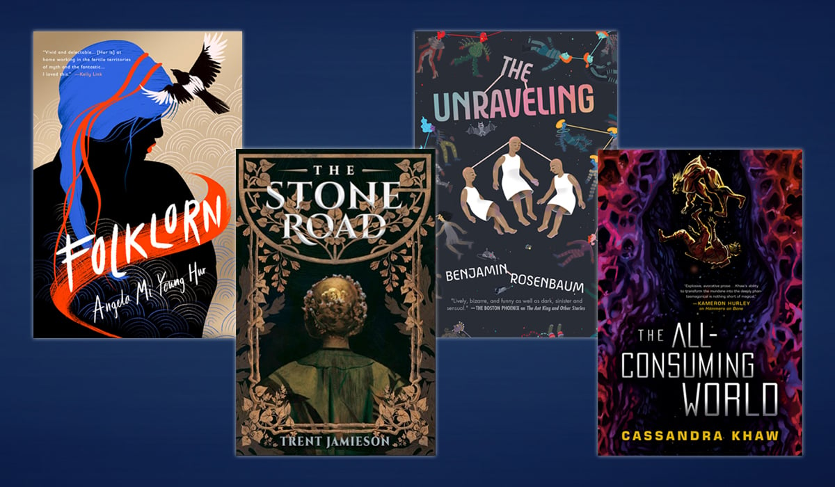 Erewhon Books summer giveaway shows a collection of speculative fiction books