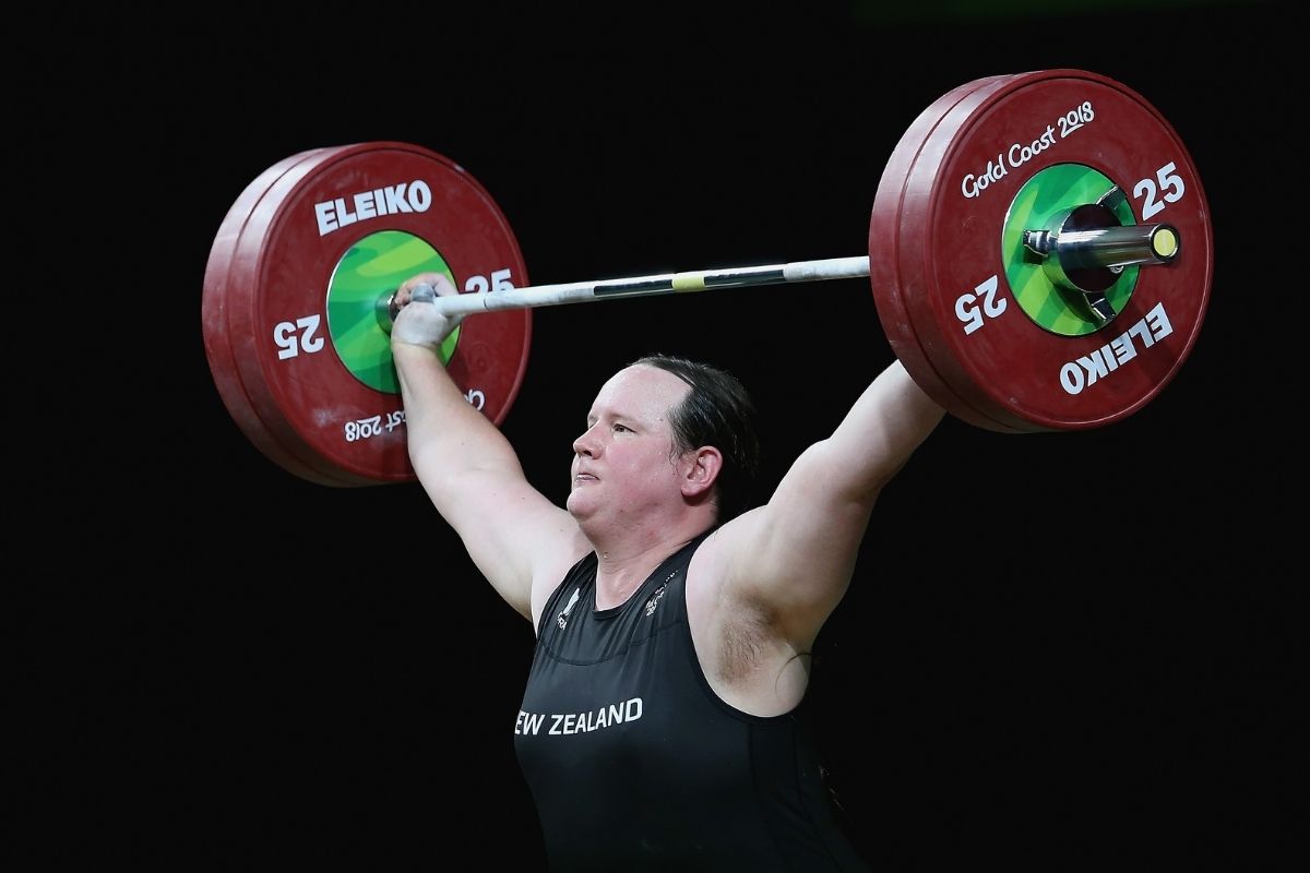 Laurel Hubbard of New Zealand competing in the Women's 90kg Final.