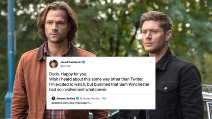 Supernatural stars Jared Padalecki and Jensen Ackles as Sam and Dean