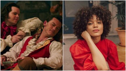 The animated LeFou and Gaston and their Live-action counterparts in Beauty and the Beast, plus newcomer Briana Middleton as Tilly