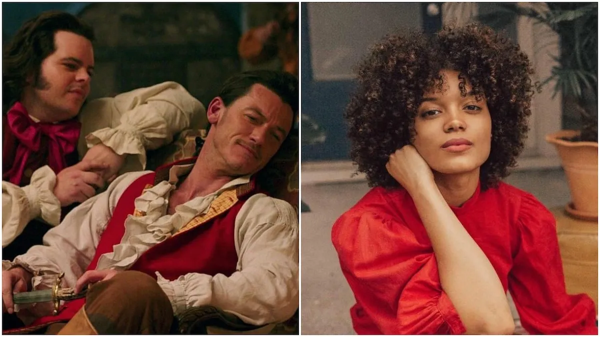 The animated LeFou and Gaston and their Live-action counterparts in Beauty and the Beast, plus newcomer Briana Middleton as Tilly